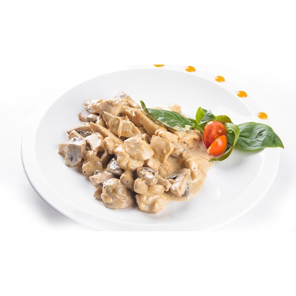 Chicken fricassee with mushrooms