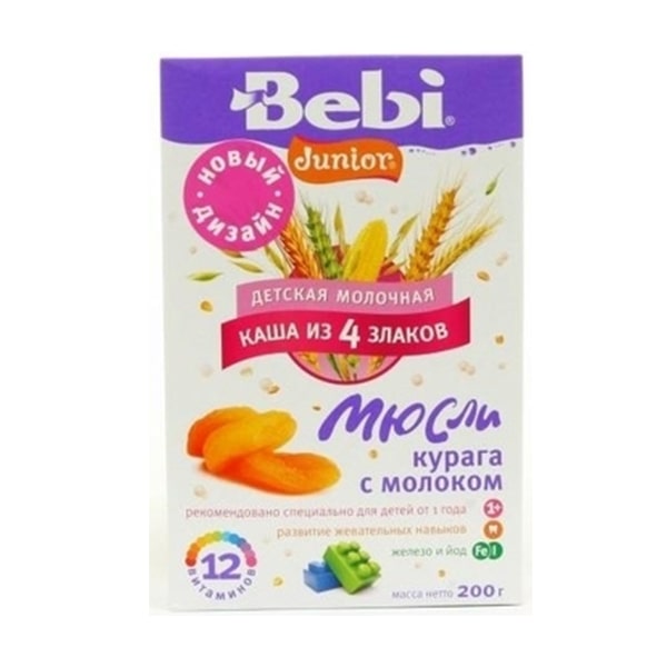 Bebi Junior Flakes-4 Grains Muesli (Creamy+Peach)