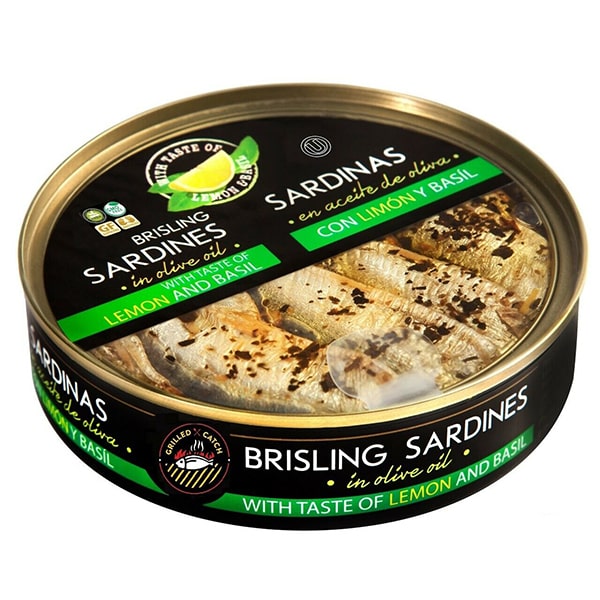 Brivais Vilnis Sardines in olive oil - with Lemon and Basil