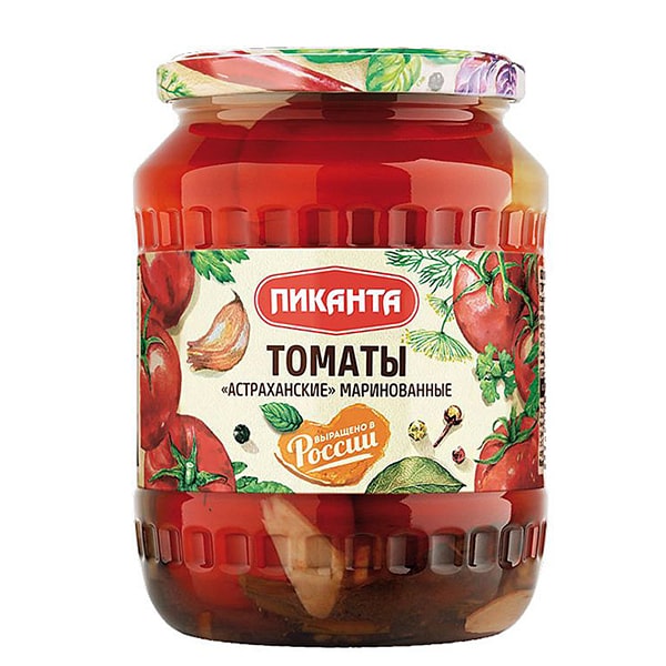 Marinated tomato own juice (Astrakhanskie)