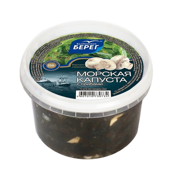 Seaweed Salad with mushrooms Baltiyskiy Bereg (refrigerated)