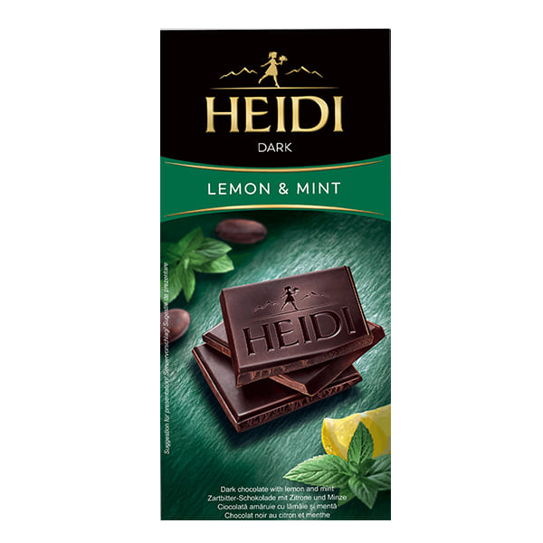 Dark chocolate with mint and lemon